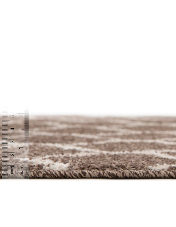 Lattice Gardens Collection Area Rug -  Bloomfield (Brown) Round Brown  lifestyle 32