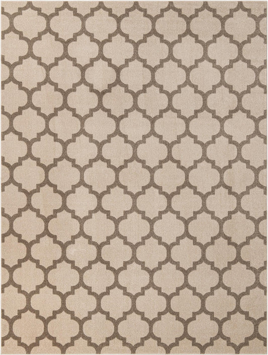 Lattice Gardens Collection Area Rug -  Bloomfield (Beige and Light Brown) Rectangle Beige and Light Brown Main