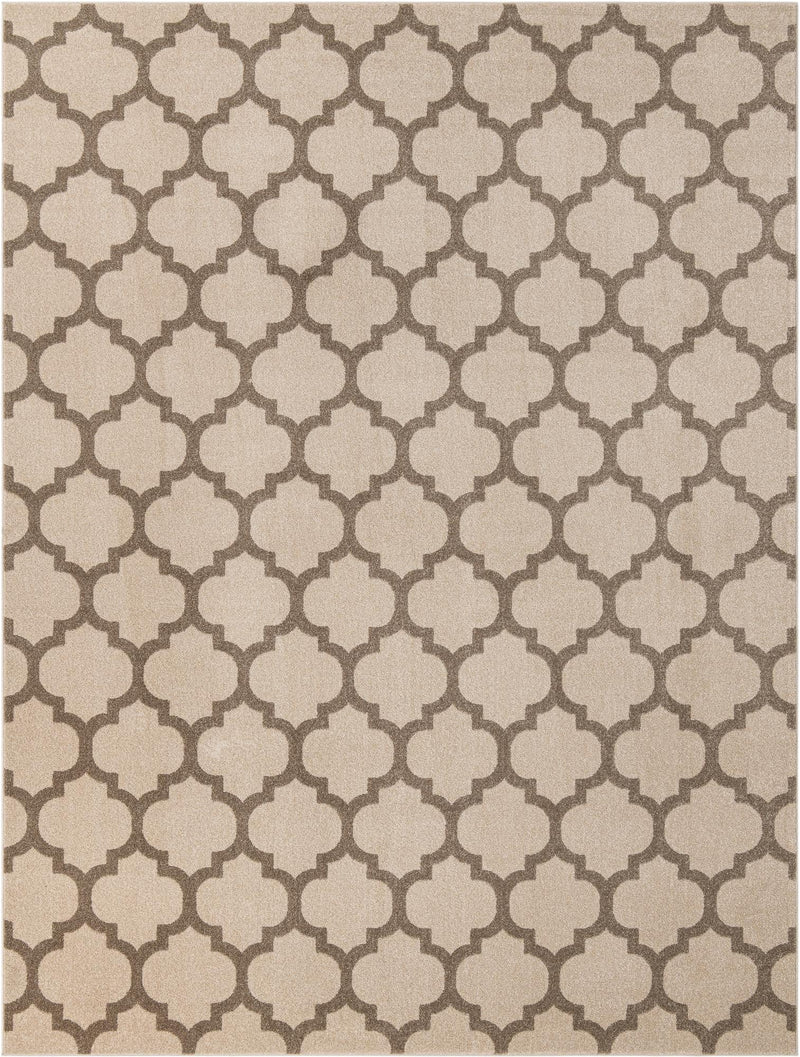 Lattice Gardens Collection Area Rug -  Bloomfield (Beige and Light Brown) Rectangle Beige and Light Brown Main