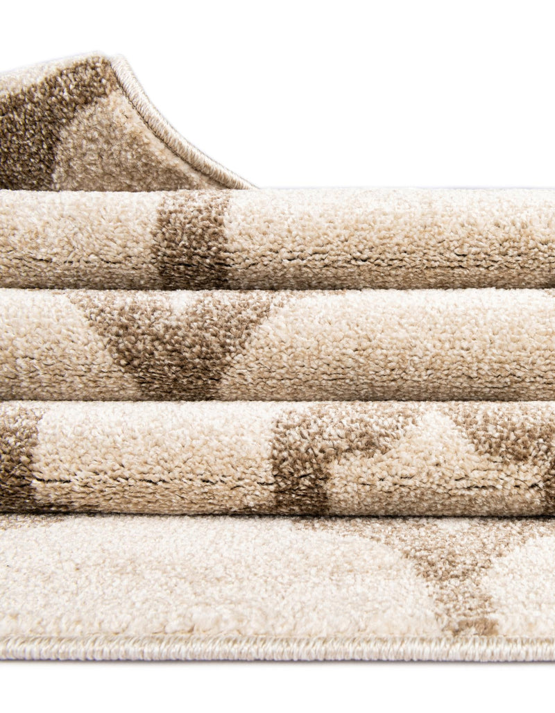 Lattice Gardens Collection Area Rug -  Bloomfield (Beige and Light Brown) Round Beige and Light Brown  lifestyle 75