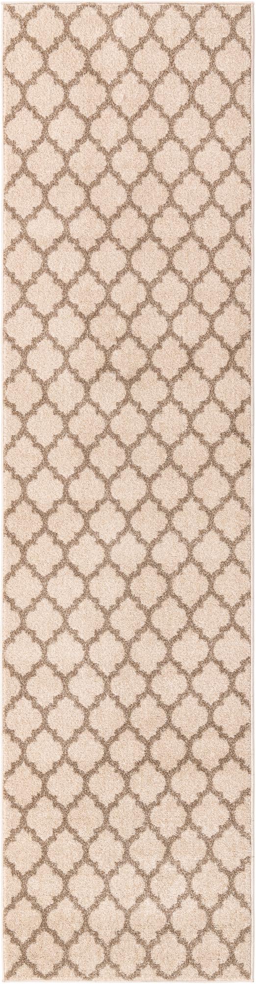 Lattice Gardens Collection Area Rug -  Bloomfield (Beige and Light Brown) Runner Beige and Light Brown  lifestyle 24