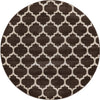 Lattice Gardens Collection Area Rug -  Bloomfield (Chocolate Brown) Round Chocolate Brown  lifestyle 24