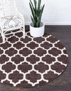 Lattice Gardens Collection Area Rug -  Bloomfield (Chocolate Brown) Round Chocolate Brown  lifestyle 27