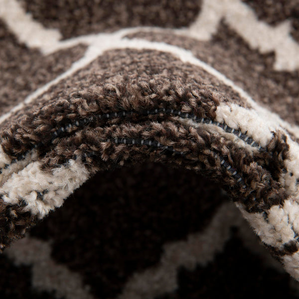 Lattice Gardens Collection Area Rug -  Bloomfield (Chocolate Brown) Round Chocolate Brown  lifestyle 38
