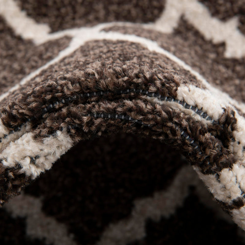 Lattice Gardens Collection Area Rug -  Bloomfield (Chocolate Brown) Round Chocolate Brown  lifestyle 78