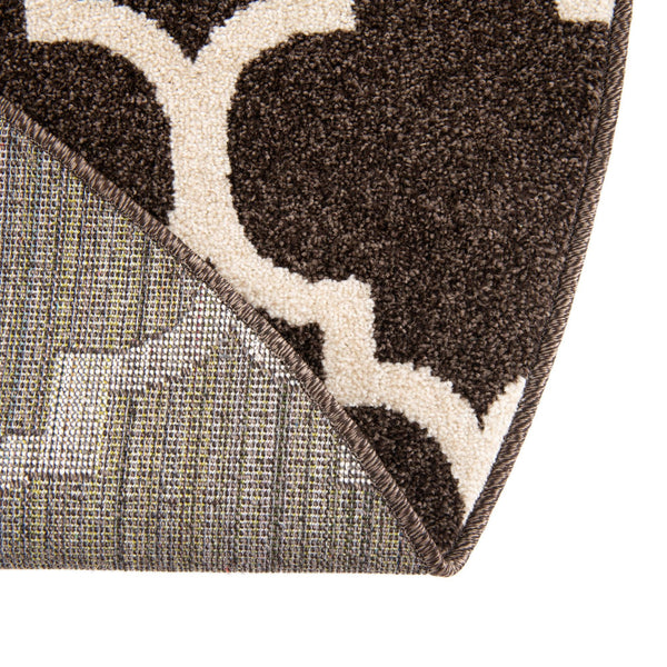 Lattice Gardens Collection Area Rug -  Bloomfield (Chocolate Brown) Round Chocolate Brown  lifestyle 55