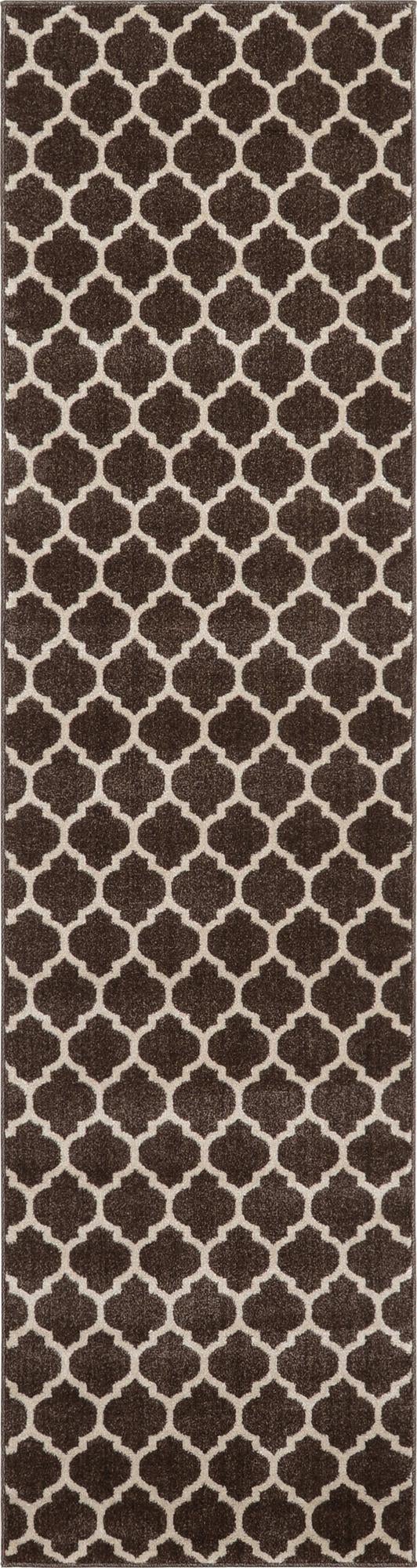 Lattice Gardens Collection Area Rug -  Bloomfield (Chocolate Brown) Runner Chocolate Brown  lifestyle 25