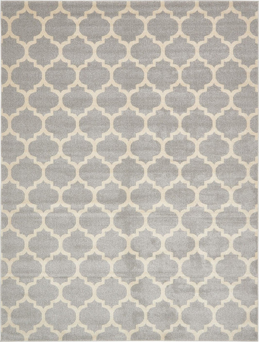 Lattice Gardens Collection Area Rug -  Bloomfield (Light Gray) Rectangle Light Gray Main