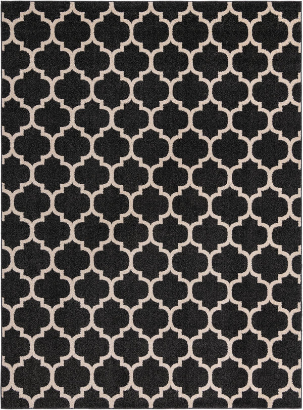 Lattice Gardens Collection Area Rug -  Bloomfield (Black) Rectangle Black Main