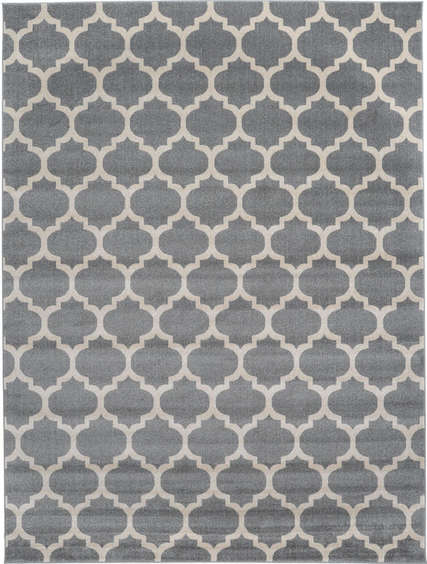 Lattice Gardens Collection Area Rug -  Bloomfield (Dark Gray) Rectangle Dark Gray Main