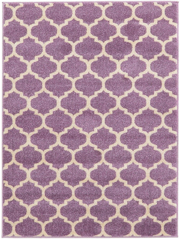 Lattice Gardens Collection Area Rug -  Bloomfield (Light Violet) Rectangle Light Violet Main
