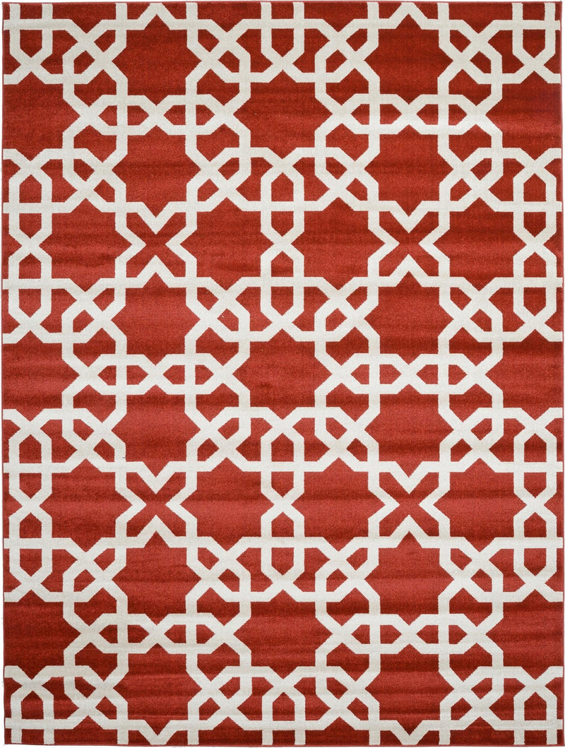 Lattice Gardens Collection Area Rug -  Greenhedge Rectangle Dark Terracotta Main