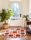 Lattice Gardens Collection Area Rug -  Greenhedge Round Dark Terracotta  lifestyle 46