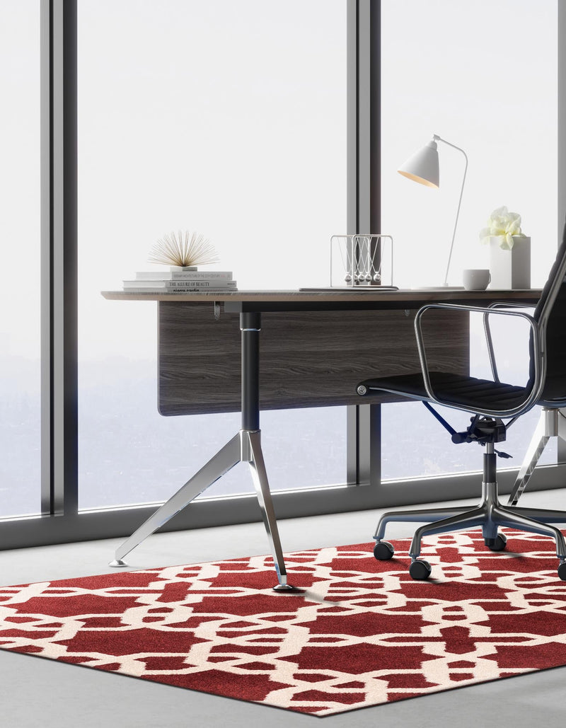 Lattice Gardens Collection Area Rug -  Greenhedge Rectangle Dark Terracotta  lifestyle 10