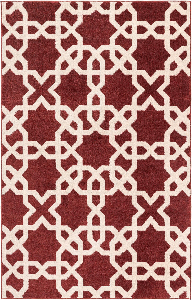 Lattice Gardens Collection Area Rug -  Greenhedge Rectangle Dark Terracotta  lifestyle 4