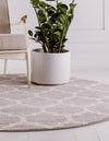 Lattice Gardens Collection Area Rug -  Bloomfield (Light Gray) Round Light Gray  lifestyle 26