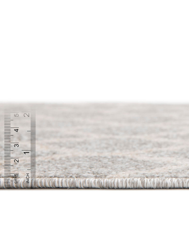 Lattice Gardens Collection Area Rug -  Bloomfield (Light Gray) Round Light Gray  lifestyle 29