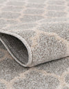 Lattice Gardens Collection Area Rug -  Bloomfield (Light Gray) Round Light Gray  lifestyle 33