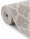 Lattice Gardens Collection Area Rug -  Bloomfield (Light Gray) Round Light Gray  lifestyle 57