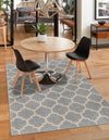 Lattice Gardens Collection Area Rug -  Bloomfield (Light Gray) Rectangular Light Gray  lifestyle 52