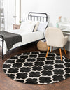 Lattice Gardens Collection Area Rug -  Bloomfield (Black) Round Black  lifestyle 22