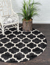 Lattice Gardens Collection Area Rug -  Bloomfield (Black) Round Black  lifestyle 26