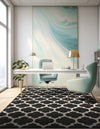 Lattice Gardens Collection Area Rug -  Bloomfield (Black) Rectangular Black  lifestyle 25