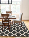 Lattice Gardens Collection Area Rug -  Bloomfield (Black) Rectangular Black  lifestyle 28