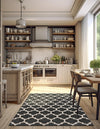 Lattice Gardens Collection Area Rug -  Bloomfield (Black) Rectangular Black  lifestyle 36