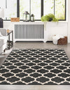 Lattice Gardens Collection Area Rug -  Bloomfield (Black) Rectangular Black  lifestyle 52