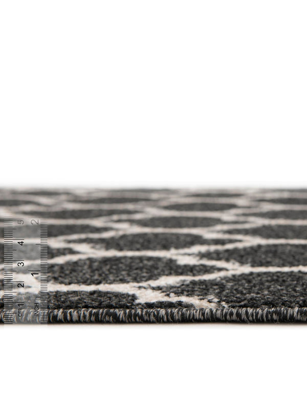 Lattice Gardens Collection Area Rug -  Bloomfield (Black) Rectangular Black  lifestyle 60