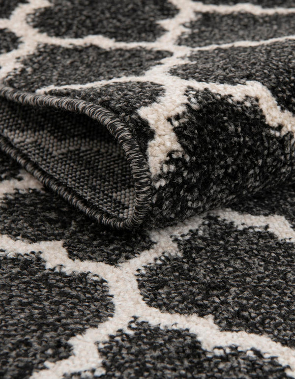Lattice Gardens Collection Area Rug -  Bloomfield (Black) Rectangular Black  lifestyle 64
