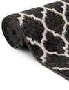 Lattice Gardens Collection Area Rug -  Bloomfield (Black) Rectangular Black  lifestyle 78