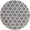 Lattice Gardens Collection Area Rug -  Bloomfield (Dark Gray) Round Dark Gray  lifestyle 14