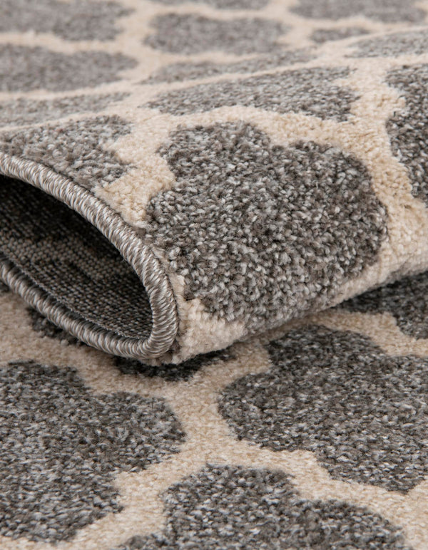 Lattice Gardens Collection Area Rug -  Bloomfield (Dark Gray) Round Dark Gray  lifestyle 34