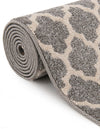 Lattice Gardens Collection Area Rug -  Bloomfield (Dark Gray) Round Dark Gray  lifestyle 76