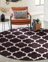 Lattice Gardens Collection Area Rug -  Bloomfield (Purple) Round Purple  lifestyle 37