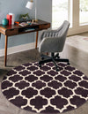 Lattice Gardens Collection Area Rug -  Bloomfield (Purple) Round Purple  lifestyle 40