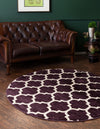 Lattice Gardens Collection Area Rug -  Bloomfield (Purple) Round Purple  lifestyle 47