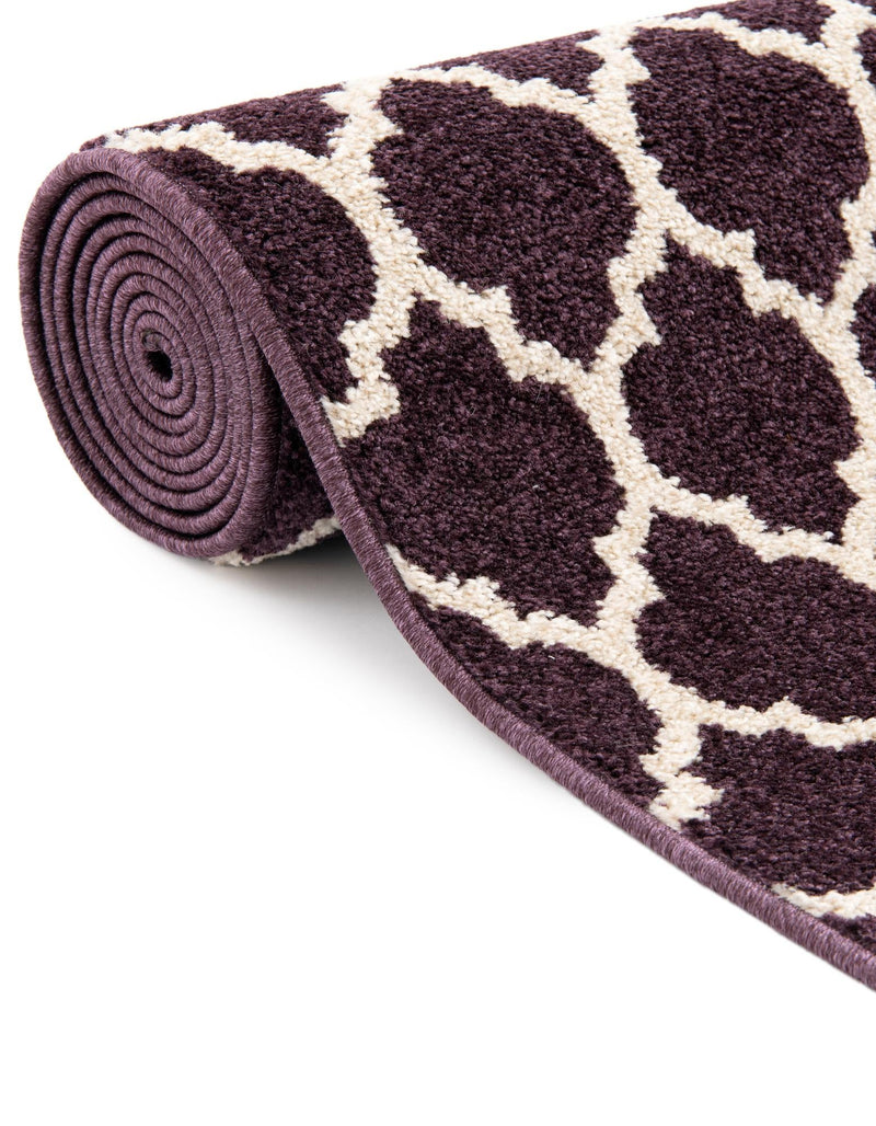 Lattice Gardens Collection Area Rug -  Bloomfield (Purple) Round Purple  lifestyle 70