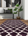 Lattice Gardens Collection Area Rug -  Bloomfield (Purple) Runner Purple  lifestyle 26