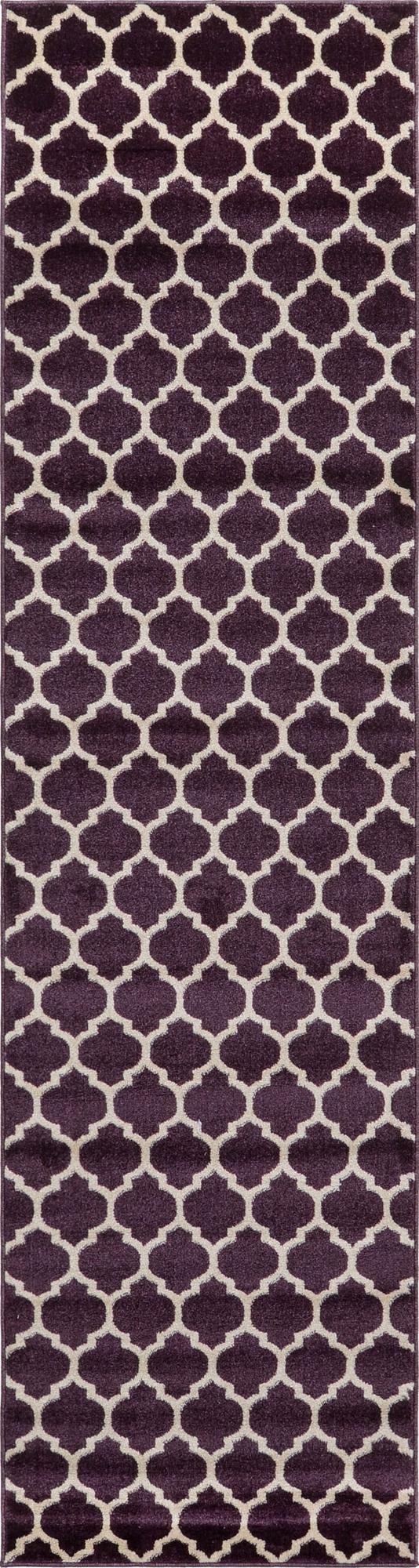 Lattice Gardens Collection Area Rug -  Bloomfield (Purple) Runner Purple  lifestyle 13