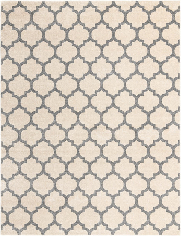 Lattice Gardens Collection Area Rug -  Bloomfield (Beige and Gray) Rectangle Beige and Gray Main