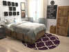 Lattice Gardens Collection Area Rug -  Floratown Round Dark Violet  lifestyle 30