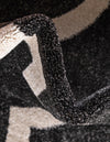 Lattice Gardens Collection Area Rug -  Espaliera Round Black and White  lifestyle 213