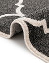 Lattice Gardens Collection Area Rug -  Espaliera Round Black and White  lifestyle 218