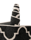 Lattice Gardens Collection Area Rug -  Espaliera Round Black and White  lifestyle 219