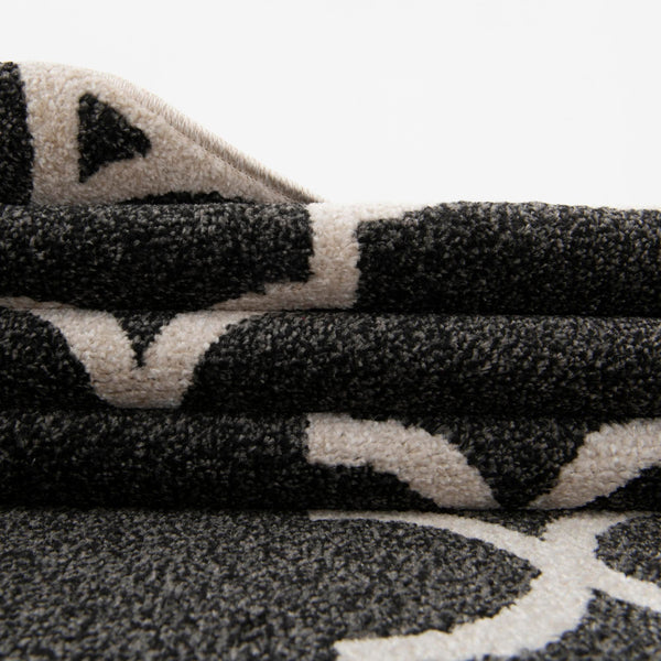 Lattice Gardens Collection Area Rug -  Espaliera Rectangle Black and White  lifestyle 74