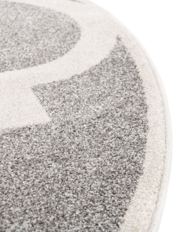 Lattice Gardens Collection Area Rug -  Espaliera Round Gray  lifestyle 212