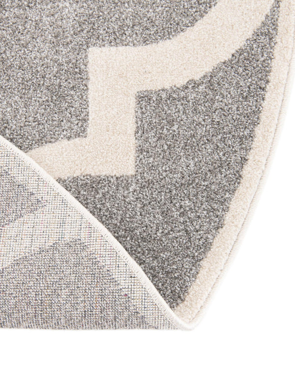 Lattice Gardens Collection Area Rug -  Espaliera Round Gray  lifestyle 215